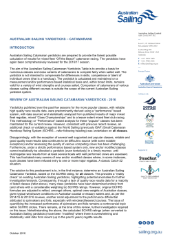 AUSTRALIAN SAILING YARDSTICKS &ndash; CATAMARANS