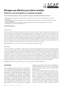 Nitrogen use efficiency by cotton varieties