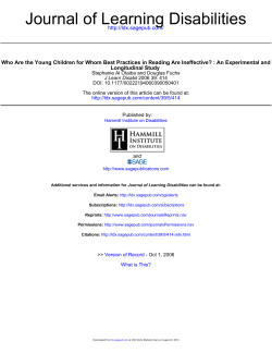 Journal of Learning Disabilities