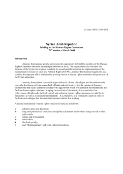 Syrian Arab Republic - Amnesty International
