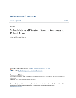 German Responses to Robert Burns
