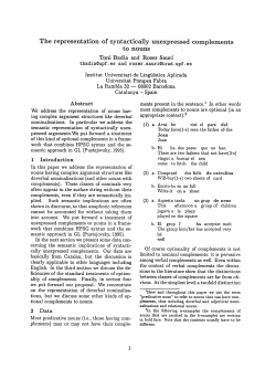 The representation of syntactically unexpressed complements to