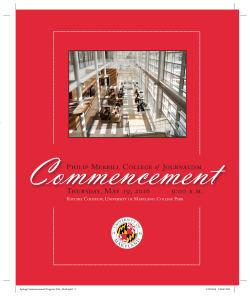 Commencement - Philip Merrill College of Journalism
