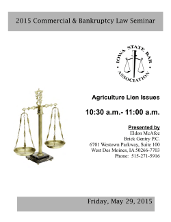 Agriculture Lien Issues - The Iowa State Bar Association