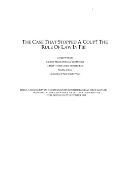 The Rule of Law, Necessity and Effectiveness in Fiji