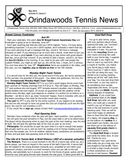 May 2015 The Life of A Tennis Ball, A Brief History