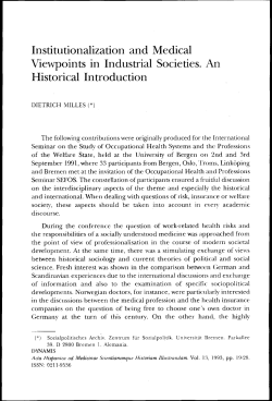 Institutionalization and Medical Viewpoints in Industrial