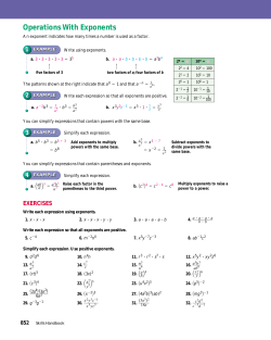 Operations With Exponents