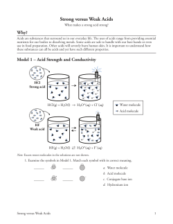 Strong versus Weak Acids