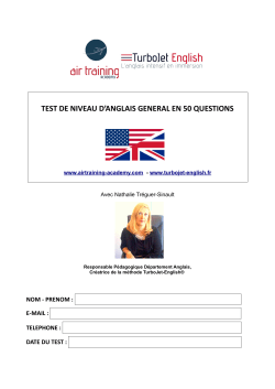 test de niveau d`anglais general en 50 questions