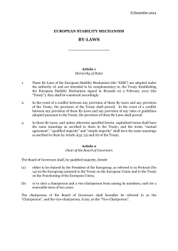 By-Laws - European Stability Mechanism