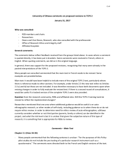 University of Ottawa - Office of Research Ethics and Integrity