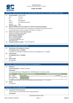 Copper (II) Sulfide SECTION 1: IDENTIFICATION OF THE