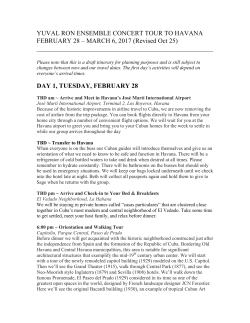 Tour to Cuba - Itinerary