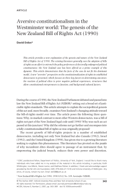 The genesis of the New Zealand Bill of Rights Act
