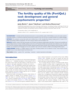 The fertility quality of life (FertiQoL) tool: development and general