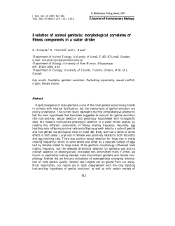 Evolution of animal genitalia: morphological correlates of