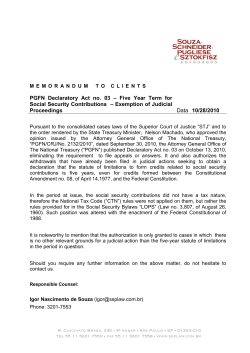 PGFN Declaratory Act no. 03 &ndash; Five Year Term for Social Security