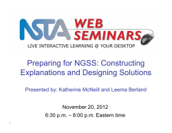 Preparing for NGSS - NSTA Learning Center