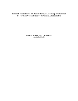Research conducted for Dr. Robert Hurley`s Leadership Trust class