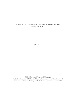 FLANNERY O`CONNOR&mdash;WITH COMEDY
