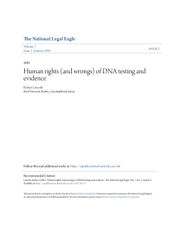 of DNA testing and evidence - ePublications@bond