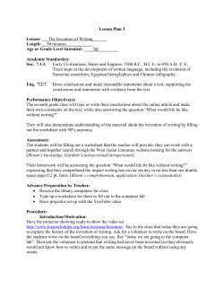 Lesson Plan 3 Lesson: ___The Invention of