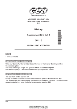 AS 1, Assessment Unit