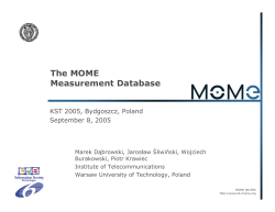 The MOME Measurement Database