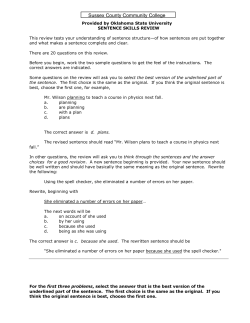 pretestsentenceskill.. - Sussex County Community College