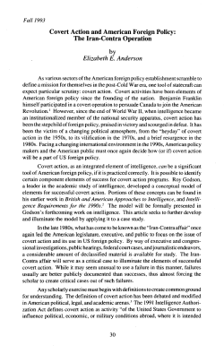 Covert Action and American Foreign Policy: The Iran