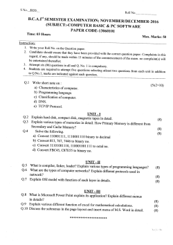 B.C.A. Ist semester examination nov/dec 2016