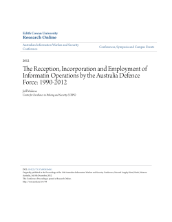 The Reception, Incorporation and Employment of
