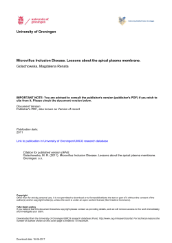 University of Groningen Microvillus Inclusion Disease