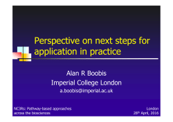 Perspective on next steps for application in practice
