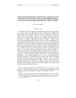 dying for the right to effective assistance of counsel in state post