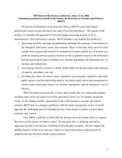 1 NIH StateoftheScience Conference, June 1214, 2006 Statement