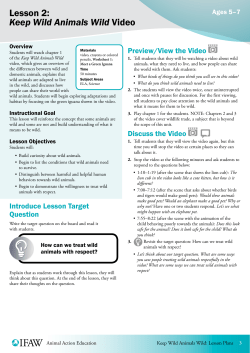 Lesson 2: Keep Wild Animals Wild Video