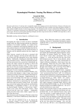 Etymological Wordnet: Tracing The History of Words