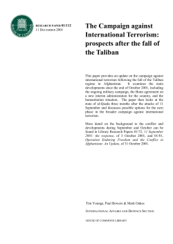 The campaign against international terrorism: prospects after the fall