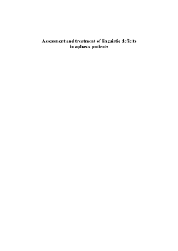Assessment and treatment of linguistic deficits in