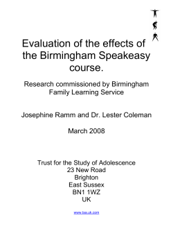 Evaluation of the effects of the Birmingham Speakeasy course.