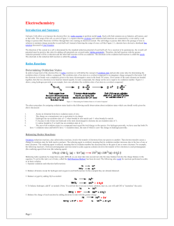 Redox Notes and Problems with solutions