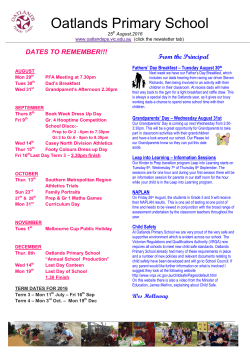 September. - Oatlands Primary School