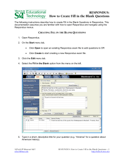 The following instructions describe how to create Fill in the Blank