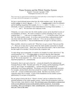 Peano Systems and the Whole Numbers