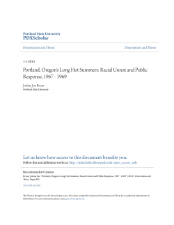 Portland, Oregon`s Long Hot Summers: Racial Unrest