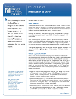 Introduction to SNAP - Center on Budget and Policy Priorities