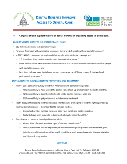 dental benefits improve access to dental care