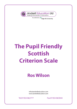 The Pupil Friendly Scottish Criterion Scale